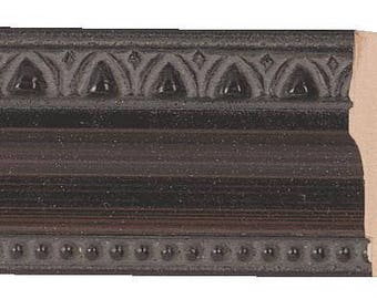 Picture Frame Moulding (Wood) 16ft bundle - Traditional Black Finish - 1.25" width - 3/8" rabbet depth