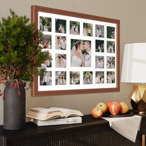 Wedding Photo Collage Frame - Holds 21 Photos | Wedding Collage Frame | Wedding Gift | Newlywed Gift | Bridal Shower Gift