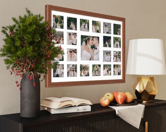 Wedding Photo Collage Frame - Holds 21 Photos | Wedding Collage Frame | Wedding Gift | Newlywed Gift | Bridal Shower Gift