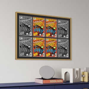 Comic Book Frame Black Mat - 8 Openings to Display 8 Comic Books in 4x2 grid frame| Bronze Age | Golden Age | Silver Age | Current Era
