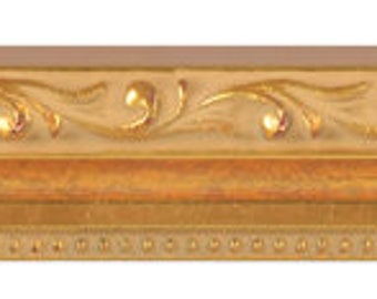 Picture Frame Moulding (Wood) 16ft bundle - Traditional Gold Finish - 1.125" width - 3/8" rabbet depth