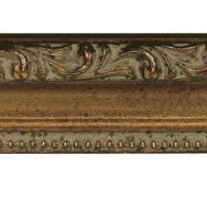 Picture Frame Moulding (Wood) 16ft bundle - Ornate Antique Gold Finish - 1.25" width - 3/8" rabbet depth