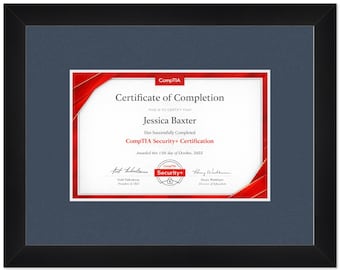 Certificate Frame Black Wood Hardwood No Mat - Fits Documents Diplomas Awards | Multiple Sizes