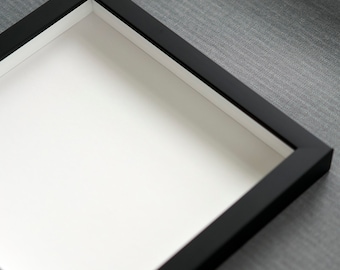 Shadow Box Extra Deep 2" Black Solid Wood Gallery, Handmade to Order in USA, Ask for Custom Sizes