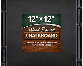 Chalkboard with Wood Frame - Erasable Surface - Brown Bamboo - Kitchen Menu Board | Multiple Sizes