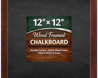 Chalkboard with Wood Frame - Erasable Surface - Brown Wood - Kitchen Menu Board | Multiple Sizes