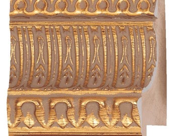 Picture Frame Moulding (Wood) 16ft bundle - Ornate Gold Finish - 3.25" width - 1 1/8" rabbet depth