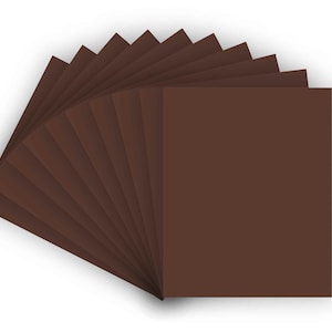 May include: A pack of 12 brown cardstock sheets. The sheets are arranged in a fan shape.