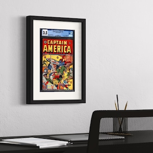 Comic Book Frame with Mat - 1 Opening to Display 1 CGC, CBCS or PGX Graded Comic Book - with Uv Acrylic, Backing & Hardware