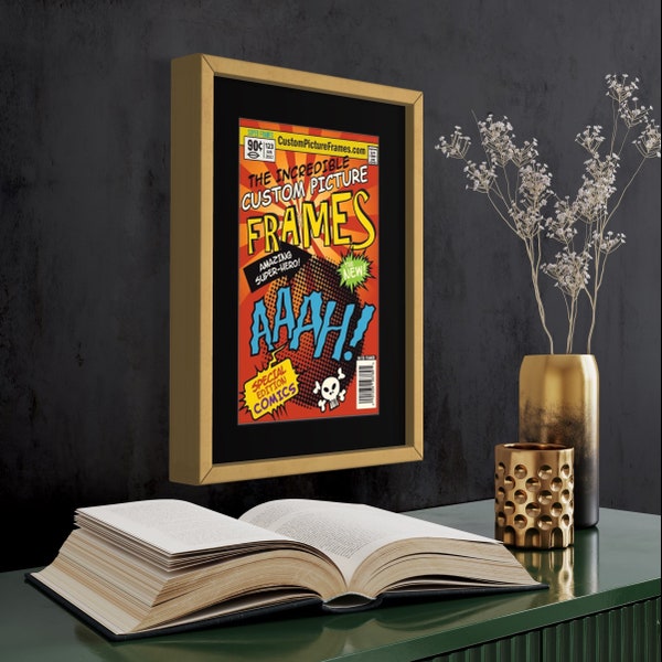 Comic Book Frame with Black Mat - 1 Opening to Display Comic Book | Bronze Age | Golden Age | Silver Age | Current Era