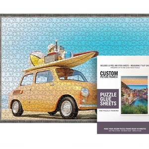 Jigsaw Puzzle Frame Kit With Frame and Puzzle Glue Sheets - for Puzzles Measuring 19x27 Inches
