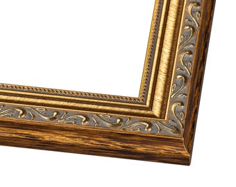 10x5 Wood Antique Frame with UV Acrylic, 4 Finishes: Bronze, Gold, Silver, and Black
