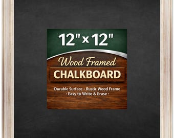 Chalkboard with Wood Frame - Erasable Surface - Coastal White - Kitchen Menu Board | Multiple Sizes