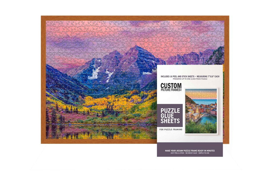 Jigsaw Puzzle Frame Kit With Frame and Puzzle Glue Sheets for Puzzles