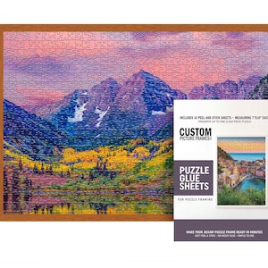 Jigsaw Puzzle Frame Kit With Frame and Puzzle Glue Sheets - for Puzzles Measuring 24x30 Inches