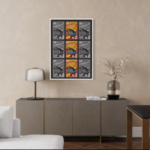 Comic Book Frame Black Mat - 9 Openings to Display 9 Comic Books in vertical frame| Bronze Age | Golden Age | Silver Age | Current Era