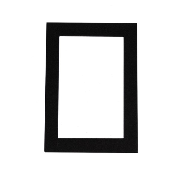 Black with Black Core Picture Frame Mat  - Black Core - Available in multiple sizes | Premium Single Mat | Black Bevel Cut Matboard