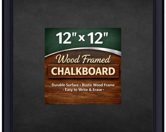 Chalkboard with Wood Frame - Erasable Surface - Modern Black - Kitchen Menu Board | Multiple Sizes