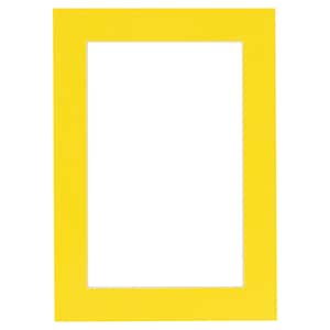 Vibrant Yellow Picture Frame Mat with White Core - Available in multiple sizes | Premium Single Mat | Bevel Cut Matboard | Yellow Matboard