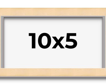 10x5 Wood Frame with UV Acrylic, 6 Finishes: Black, White, Bronze, Silver, Wood, Mahogany