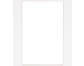 White Picture Frame Mat with White Core - Available in multiple sizes | Premium Single Mat | Bevel Cut Matboard | White Matboard