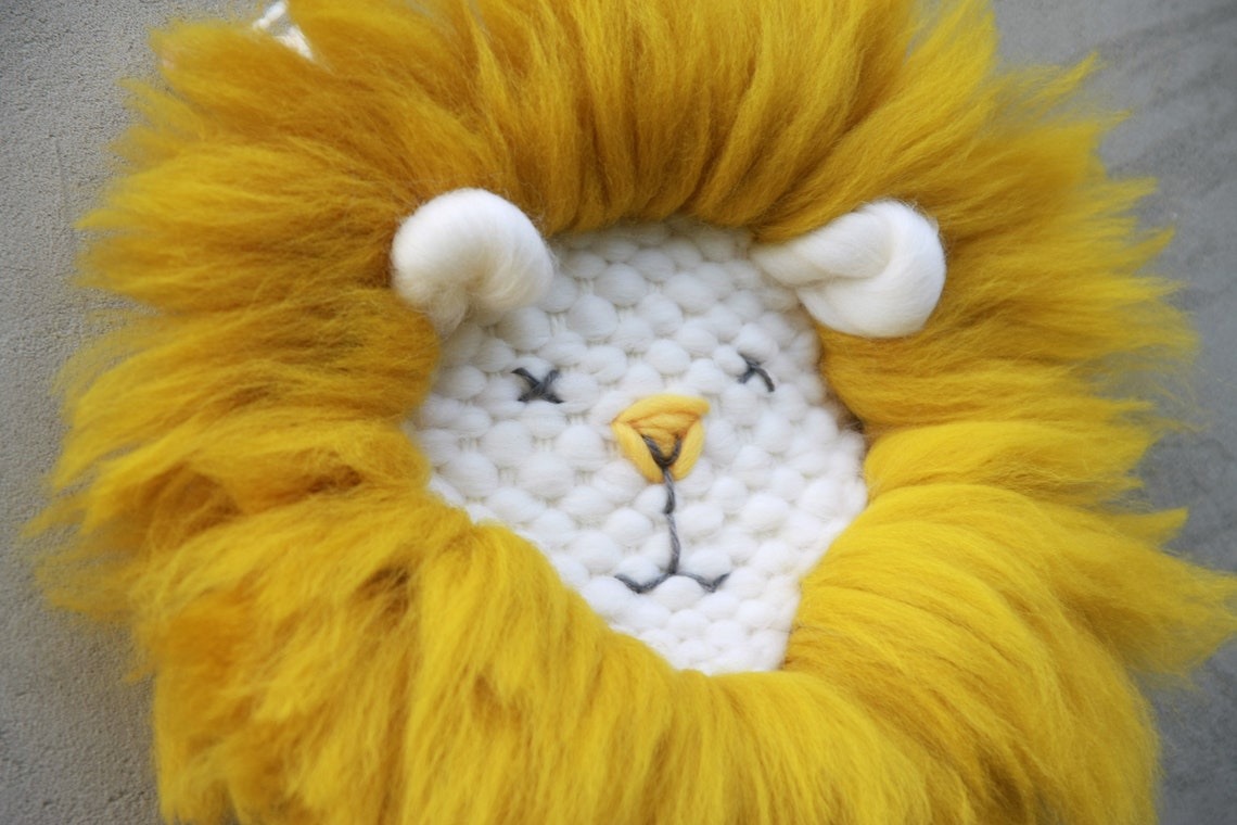 MADE TO ORDER Lion Nursery Decor Wall Hanging Handwoven Etsy