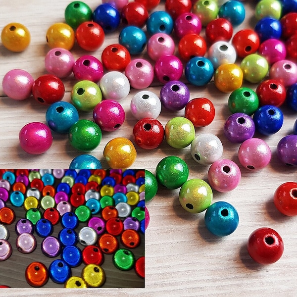 20stk Miracle Beads Magic Beads 8mm Acrylperlen Kunststoffperlen Plastik