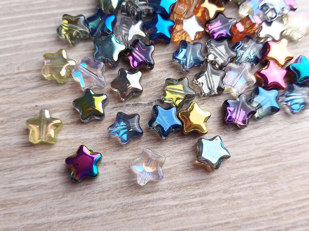Buy 10pcs Glass Beads Star Color Mix Stars Mm Beads Glass Online in India 