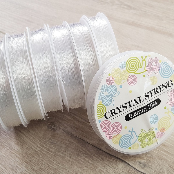 1 Rolle elastisches Nylonband 0,8mm Klar Transparent Stretchband Gummiband Crystal String