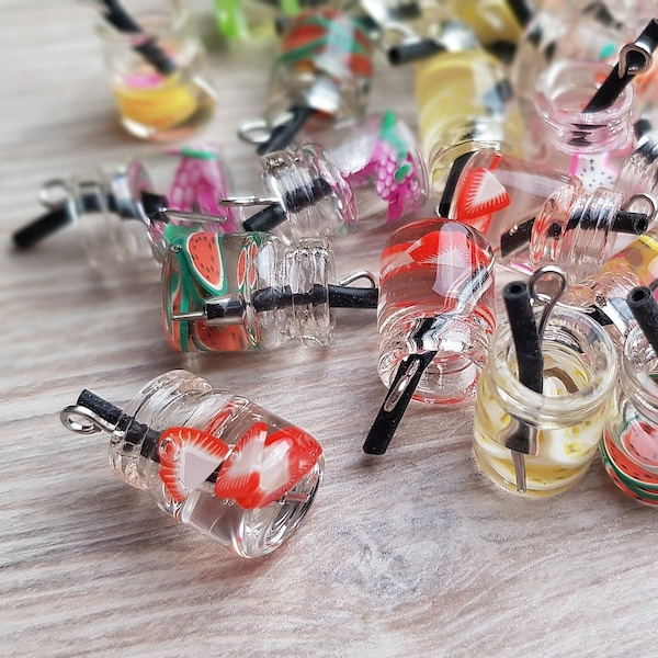 3pcs pendant glass fruits color choices drink juice