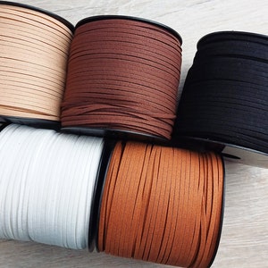 3 m (0,49 EUR/meter) imitatie suède velours lint kleurkeuze 3 mm kunstleer suède imitatie leer velours lint