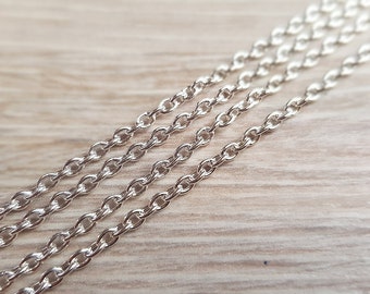 1 meter link chain 3 x 2 mm silver chain metal chain