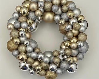 Gold & Silver Ornament Ball Wreath