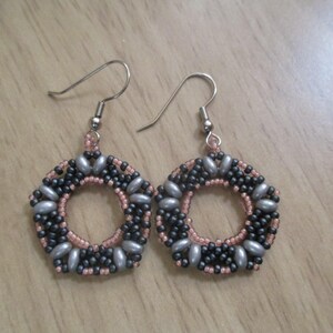 SuperDuo & Seed Bead Pentagon Shaped Earrings