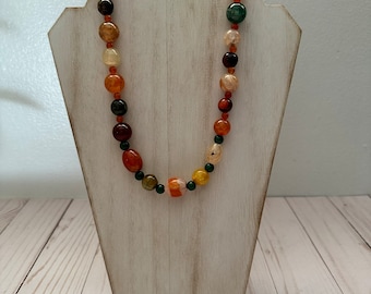 Multicolored Glass Stone Necklace