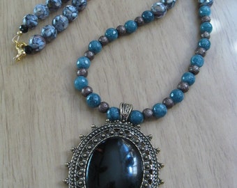 Mixed Media Pendant Necklace