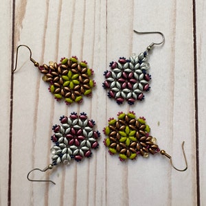 Two-Tone SuperDuo Flower Earrings