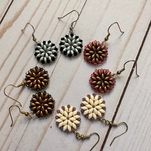 SuperDuo & Swarovski Crystal Pinwheel Earrings