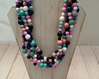 Multi-Color Gum Ball Bead Necklace