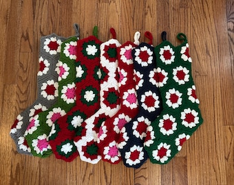 Granny Square Hexagon Christmas Stocking
