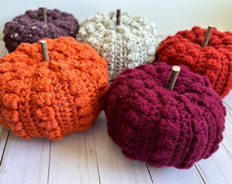 Handcrafted Bobble Stitch Pumpkins