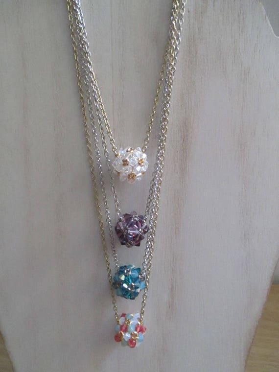 Swarovski Crystal Ball Necklace Etsy