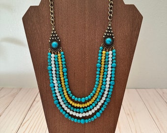 Stone & Crystal Multistrand Necklace