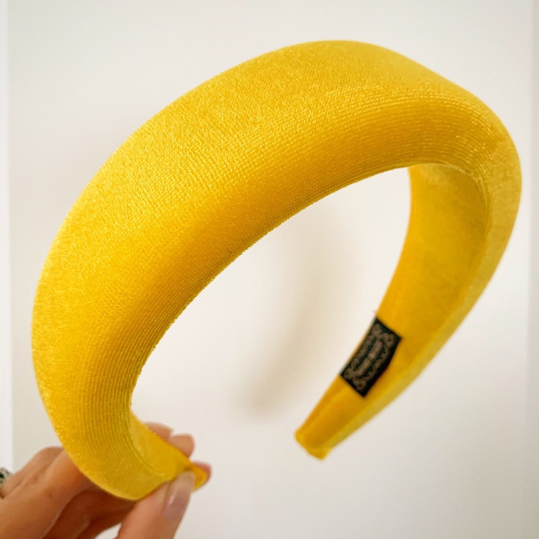 Yellow padded sponge velvet headband Etsy