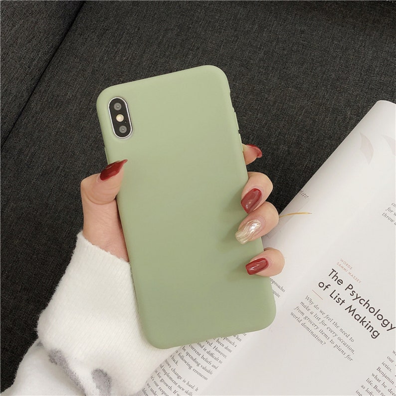 Funda de funda sólida mate verde iPhone XS Etsy