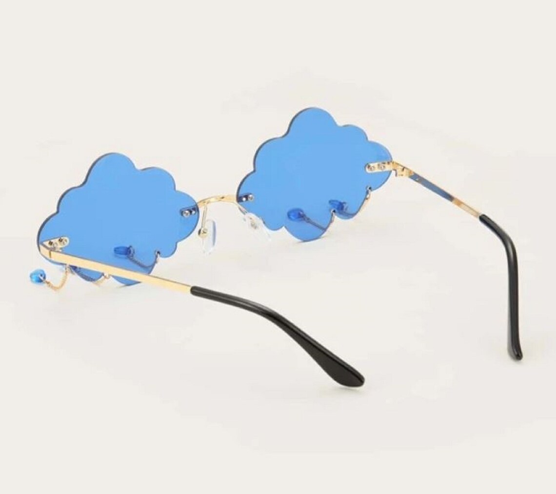Royal Blue Cloud Shaped Rimless Sunglasses | Etsy