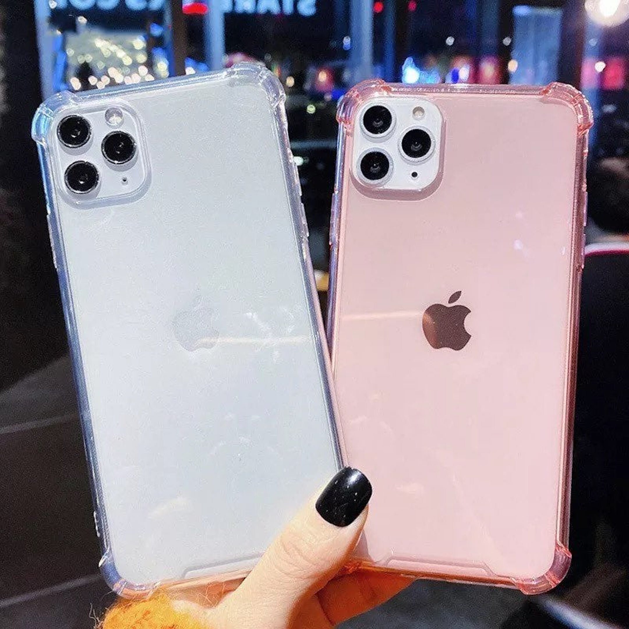 Iphone 11 max pro pink clear case Etsy
