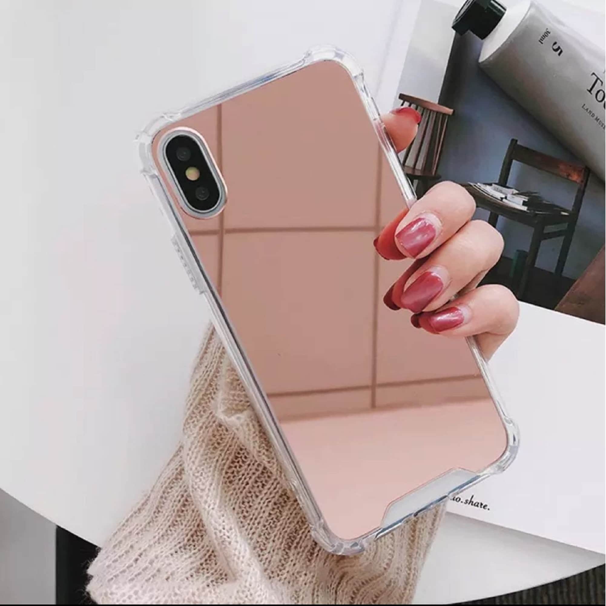 Iphone xr rose gold mirror case cover Etsy