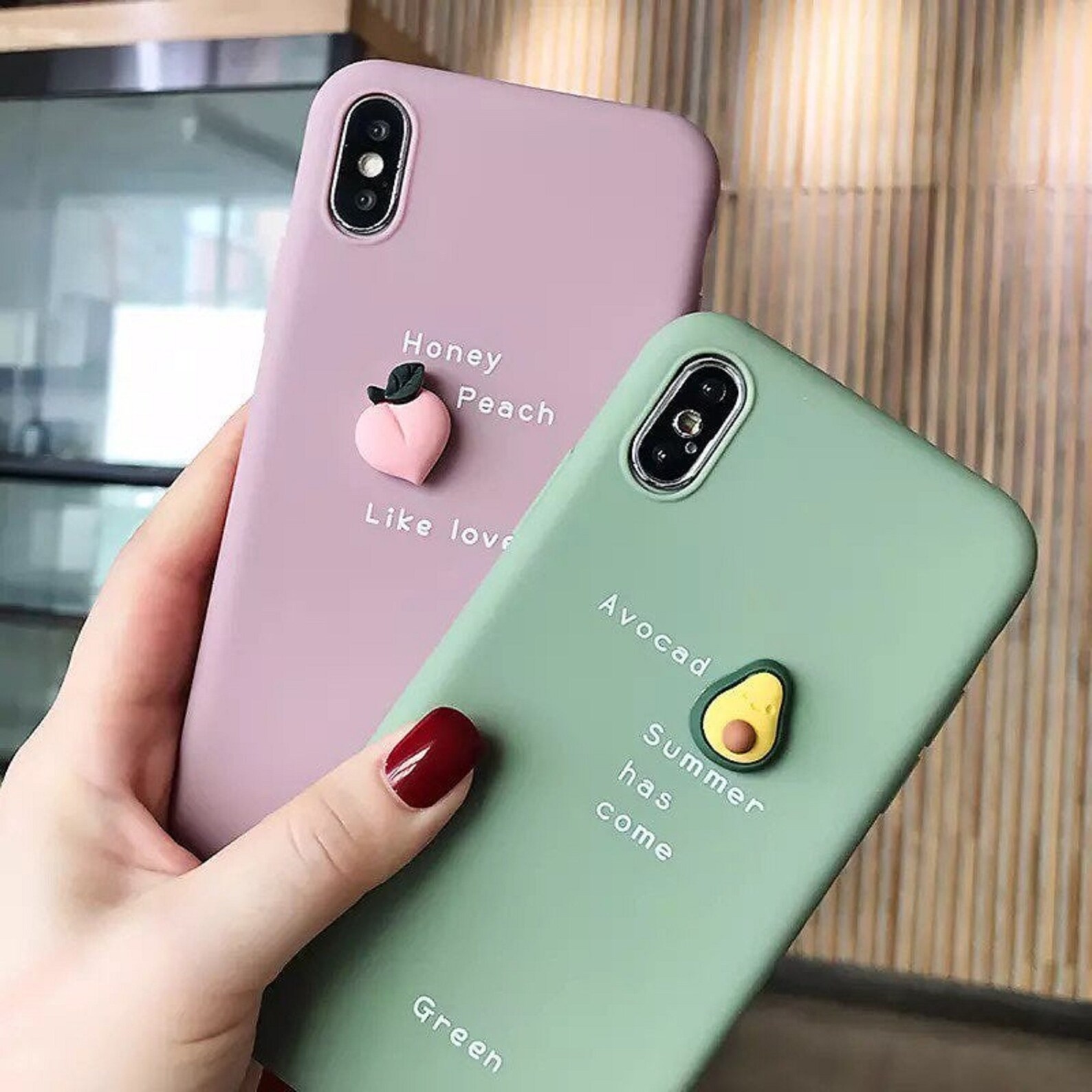 Iphone xr pink honey peach case cover Etsy