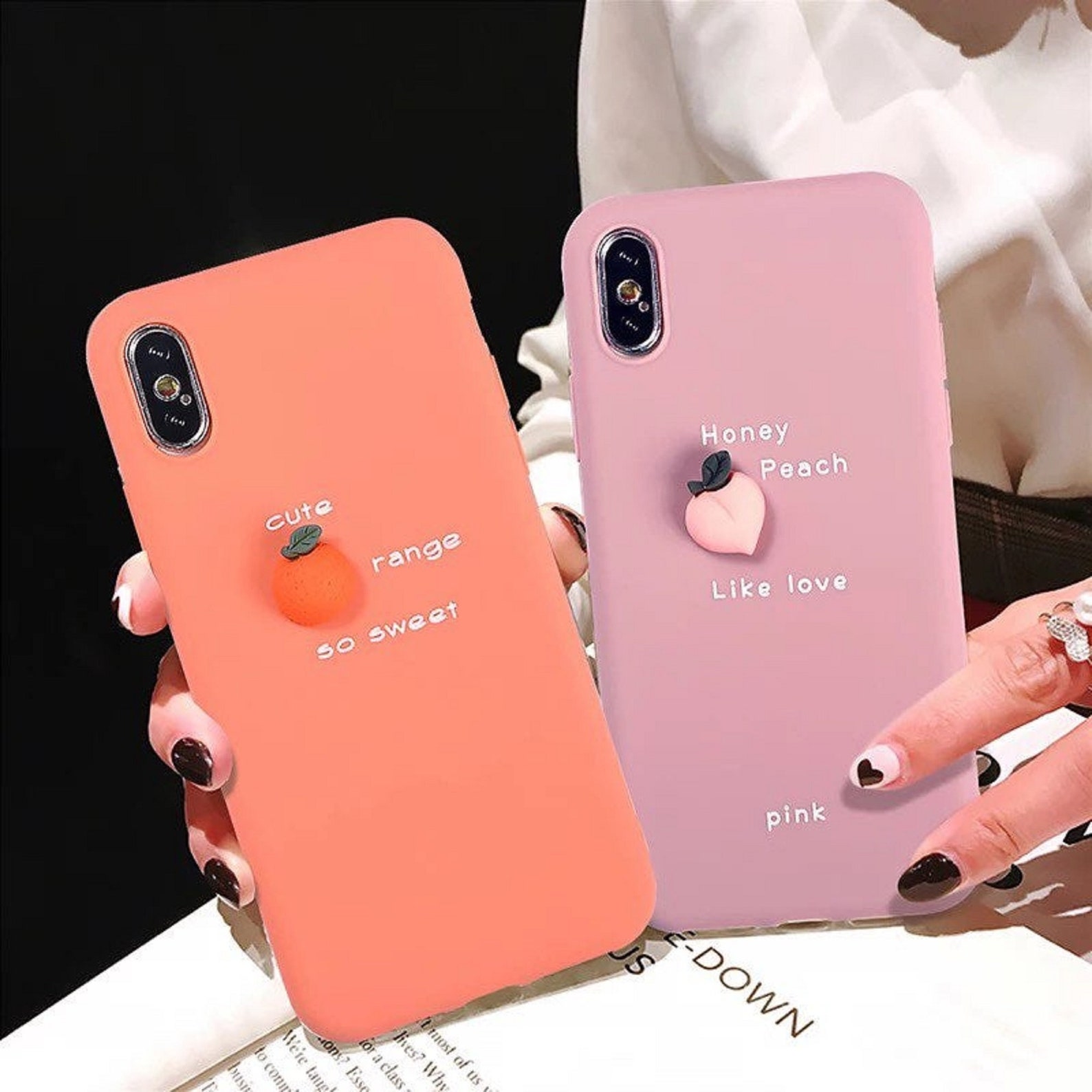 Iphone xr pink honey peach case cover Etsy